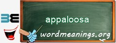 WordMeaning blackboard for appaloosa